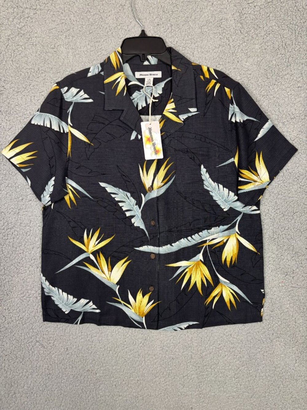Havana Breeze Bird Of Paradise 100% Silk Hawaiian Shirt Multicolor Large NWT's